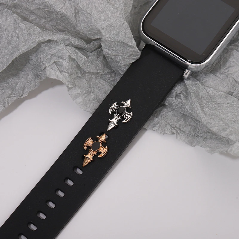 Vintage Punk Metal Charms dla Iwatch silikonowy pasek ozdobny biżuteria Charms Retro paznokcie wiszące nogi do Apple Watchband