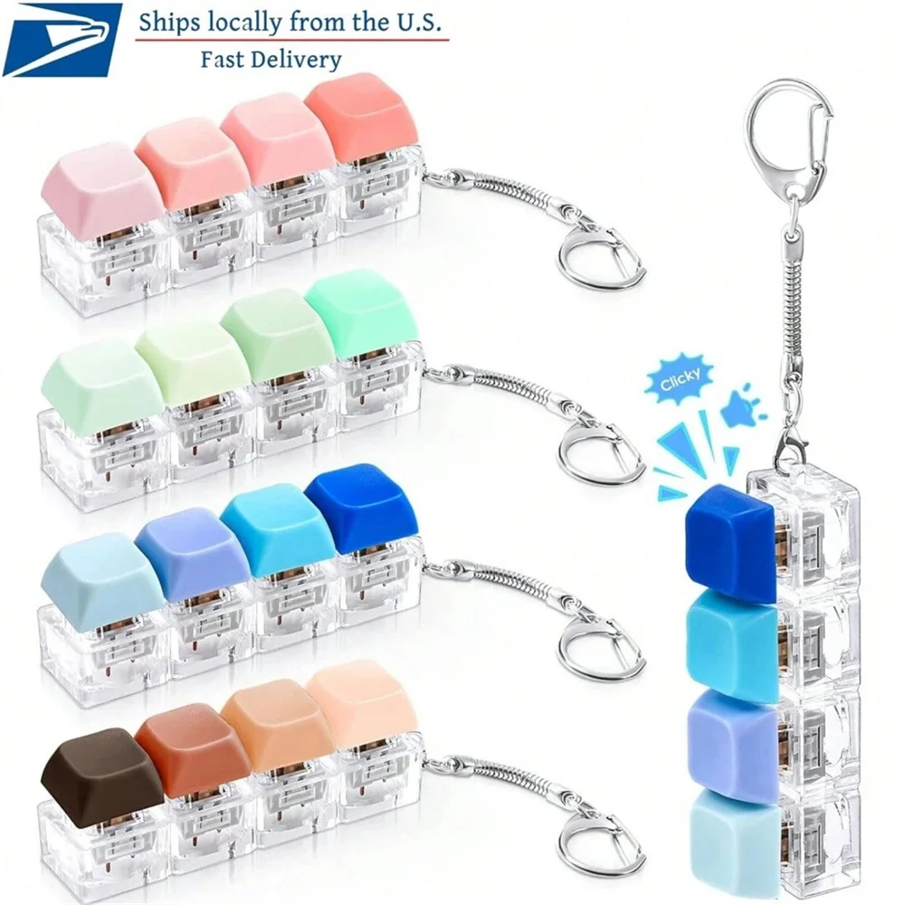 

1 шт. 4-в-1 расслабляющие клавиши, клавиатура, декомпрессионная игрушка для офиса, школы, дома, для пропускания времени (цвет и стиль случайный)