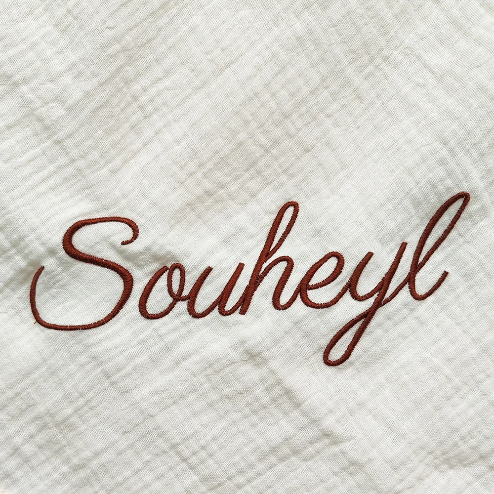 Personalized Name Baby 2 Layer Gauze Pillowcase Custom Muslin Pillowcase Cotton Muslin Cushion Cover Pillow Cover Baby Gift