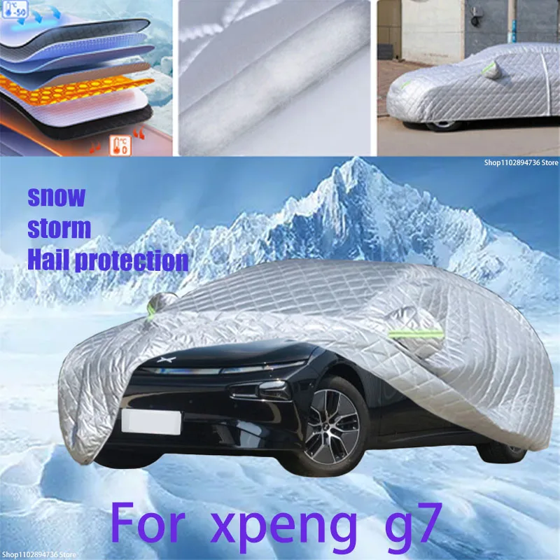 

For xpeng g7 Outdoor Cotton Thickened Awning For Car Anti Hail Protection Snow Covers Sunshade Waterproof Dustproof