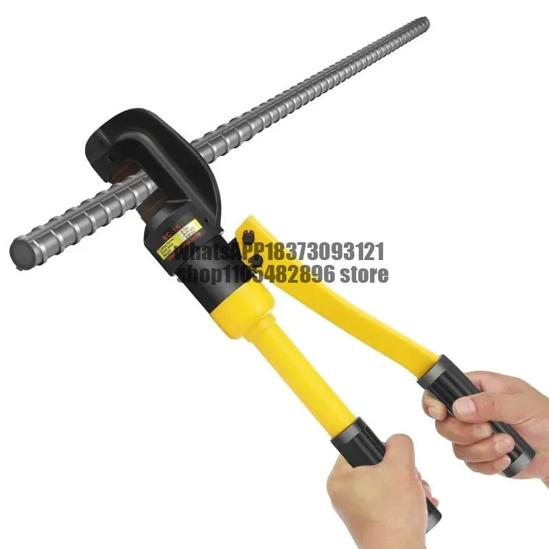 Hydraulic Rebar Cutter 8Ton SC-16 0.16-0.63in Cutting Range 12 Chrome Blade Portable with Toolbox for Construction
