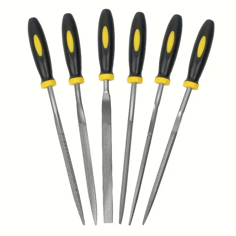 Small Hand Needle File Set Non-slip Rubber Handle Multi Shape Metal Files For Hobby Model Jewelry DIY Polishing Grinding Work