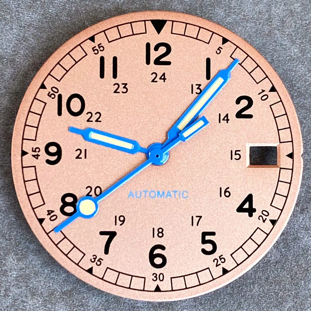 Nuovo quadrante dell'orologio Sterile da 29MM Color salmone di alta qualità adatto per parti di orologi con movimento automatico NH36 NH35