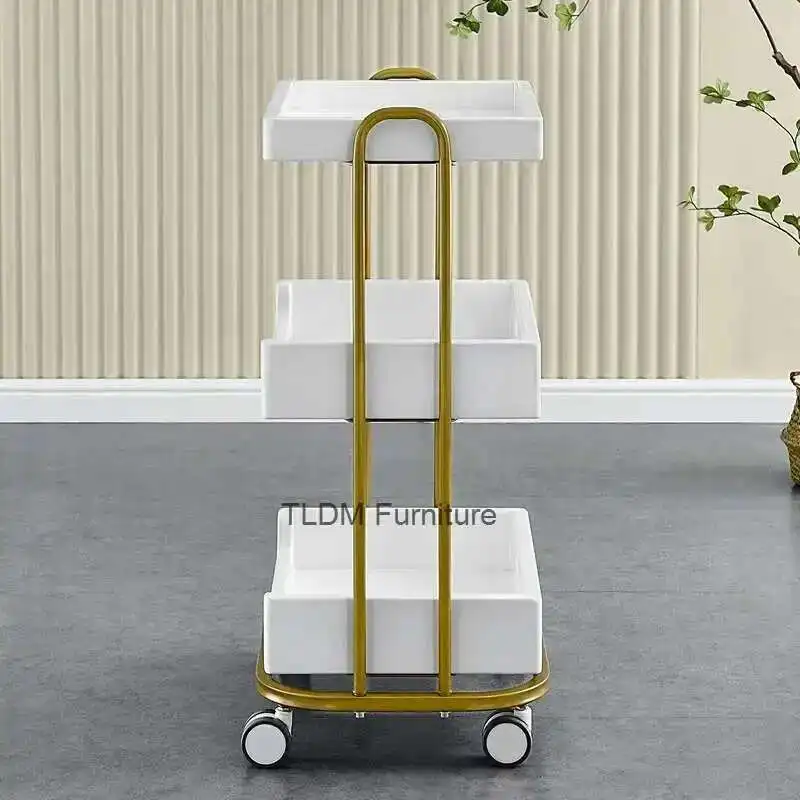 

Тележка-тележка с колесами Эстетические тележки Ruedss Мебель для салона красоты Гвозди Роскошный салон Спа Эстетика Парикмахерская Золото