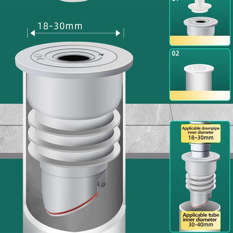 Silicone Drains Sewer Pipe Sealing Ring Water Plug Floor Drain Anti Odor Sewer Seal Stopper Shower Drainer Bathroom Accessories