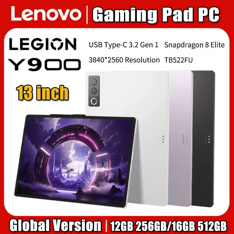 Lenovo Legion Y900 13" 144Hz High Refresh Rate Tablet Snapdragon 8 Gen 3 for Movies & Games Android 16 Gaming Tablet 10200mAh