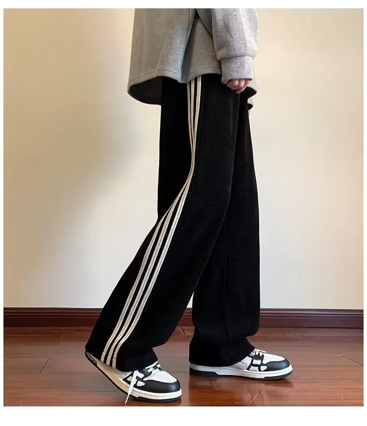 

Men's Casual Sweatpants Thin Straight Leg Wide Leg Loose Fit Spring and Autumn New American High Street Style Trousers