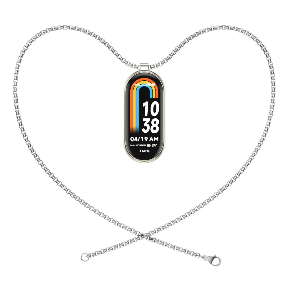 Necklace for Mi Band 10 9 8 7 6 5 Smart Bracelet Strap for Mi Band 9 Metal Wristband for Mi Band 7 6 Hanging Neck Decoration
