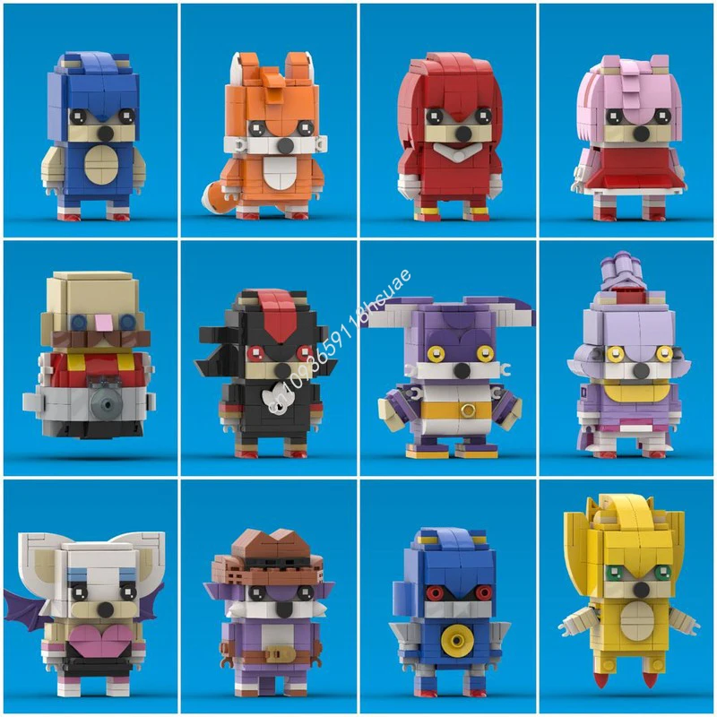 

1838 шт. MOC Sonices the Hedgehog Collection Brickheadz витрина декоративные строительные блоки «сделай сам» идеально подходят для творческих интерьеров