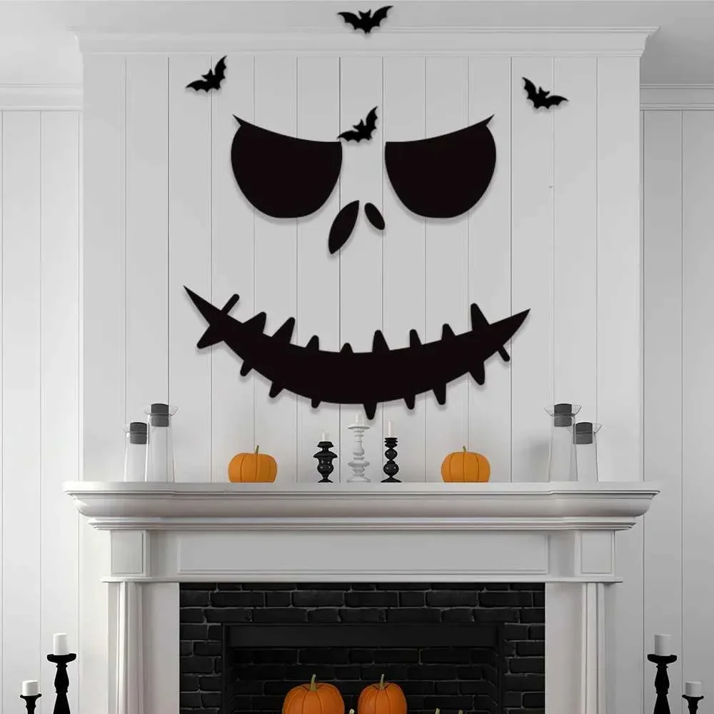 

Halloween decorations skeletons pumpkins Halloween horror door stickers felt wall stickers room decorationsX240817