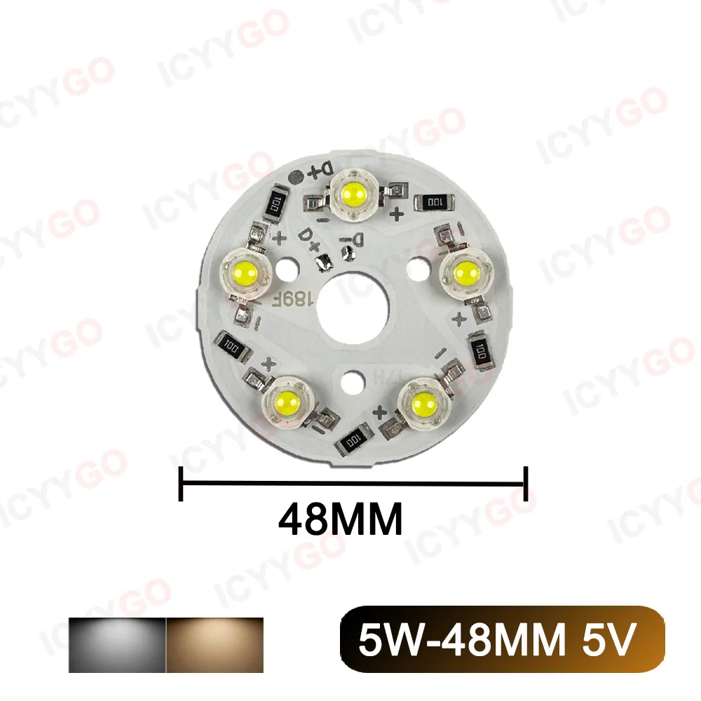 LED 5W 7W 12W USB LED Light Board Dimmable and Switch Cable White Wire DC5V USB LED PCB PCB Dimmable Light Source Board