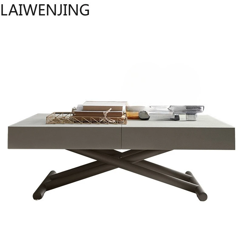 

HLZ minimalist multi-function lifting coffee table dining table dual-purpose retractable folding small apartment high sense