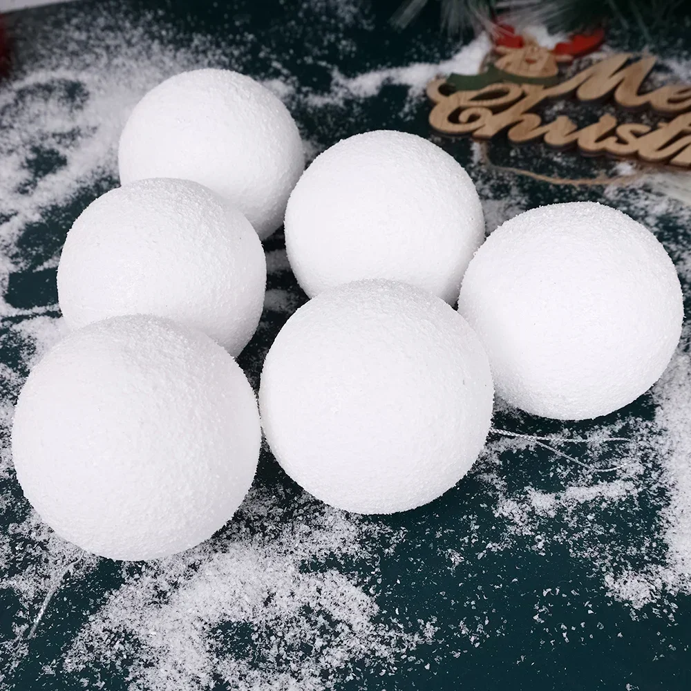 4/6/8CM White Foam Balls Christmas Tree Snowball Hanging Pendant Ornaments Holiday New Year Wedding Party Decoration Supplies