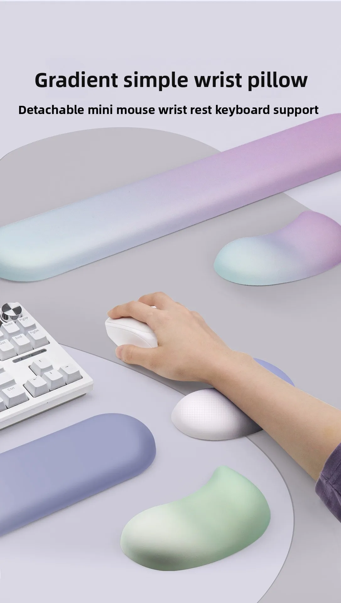 Wassertropfen-Silikon-Handballenauflage Tastaturunterlage Ergonomische Schreibtischunterlage für Büro und Gaming 7 Farboptionen Einzelset – Detail 3