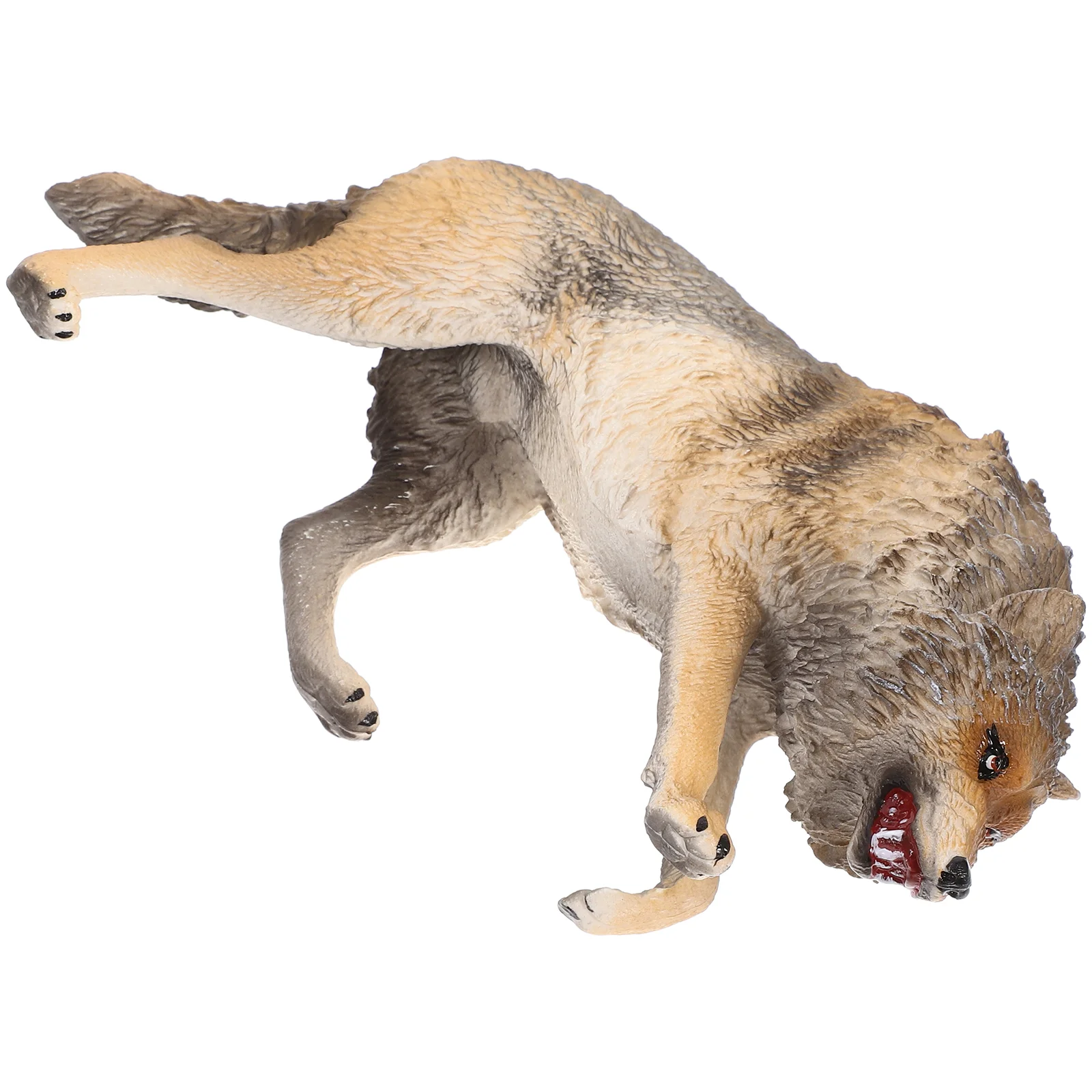 

North American Brown Wolf Model Ornament Wildlife Animal Decor Craft Decorative Statue Small Cognitive Figurines Kids Toys