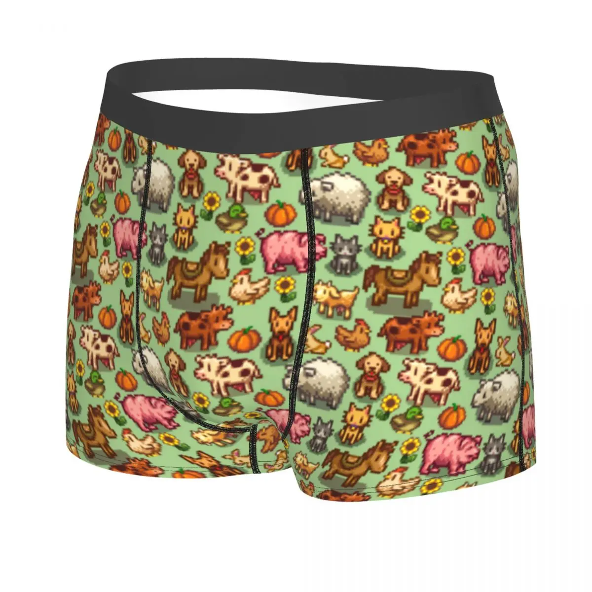 Custom Stardew Valleys Farm Animals Pattern Boxer Shorts For Homme 3D Printed Underwear Panties Briefs Breathable Underpants