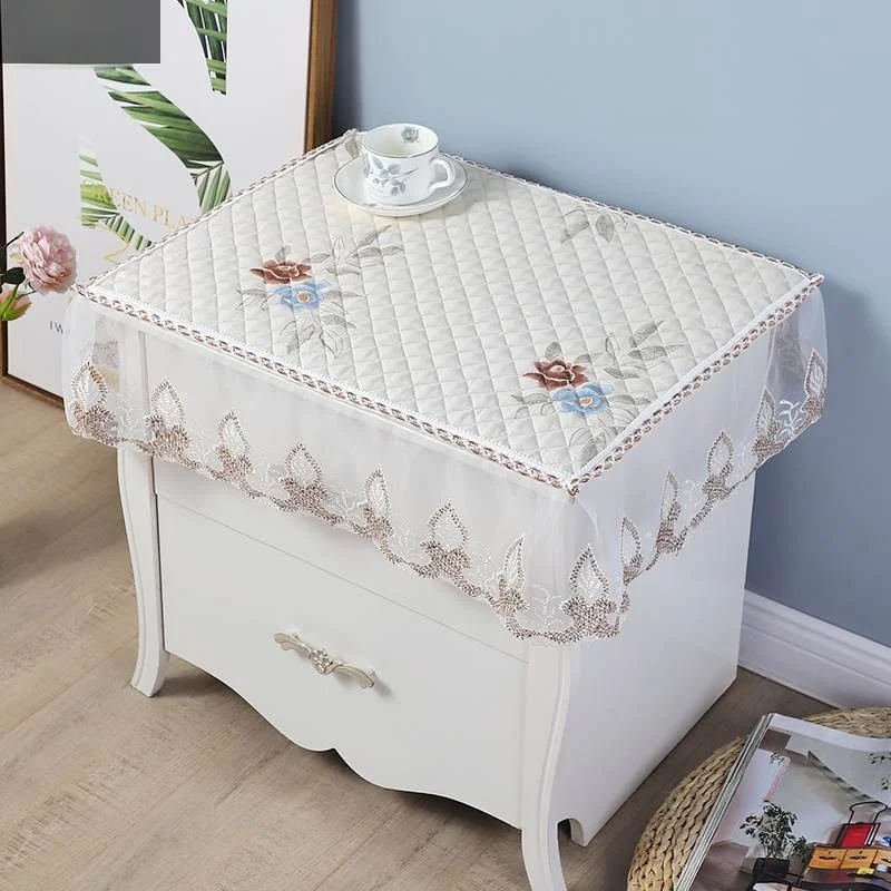 Simple Modern Bedside Table Lace Trim Dustproof Cover Cloth Artistic Universal Protective Pad for TV And Furniture Dust Cover