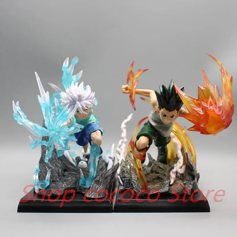 

Cartoon HUNTER×HUNTER Gk Killua Zoldyck Figure Action Gon Freecss Figma Fighting Figure Anime PVC Collection Desktop Model Toys