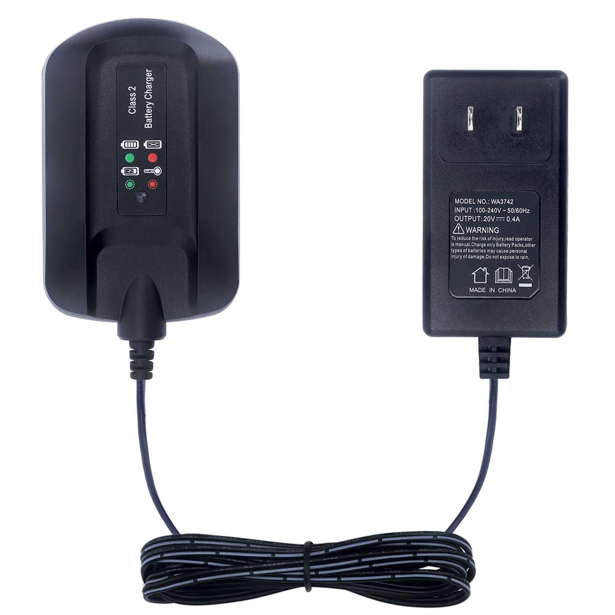 US Plug WA3742 WA3732 20V Lithium Charger Compatible with Worx 18V/20V PowerShare Battery WA3525 WA3520 WA3512 WA3512.1