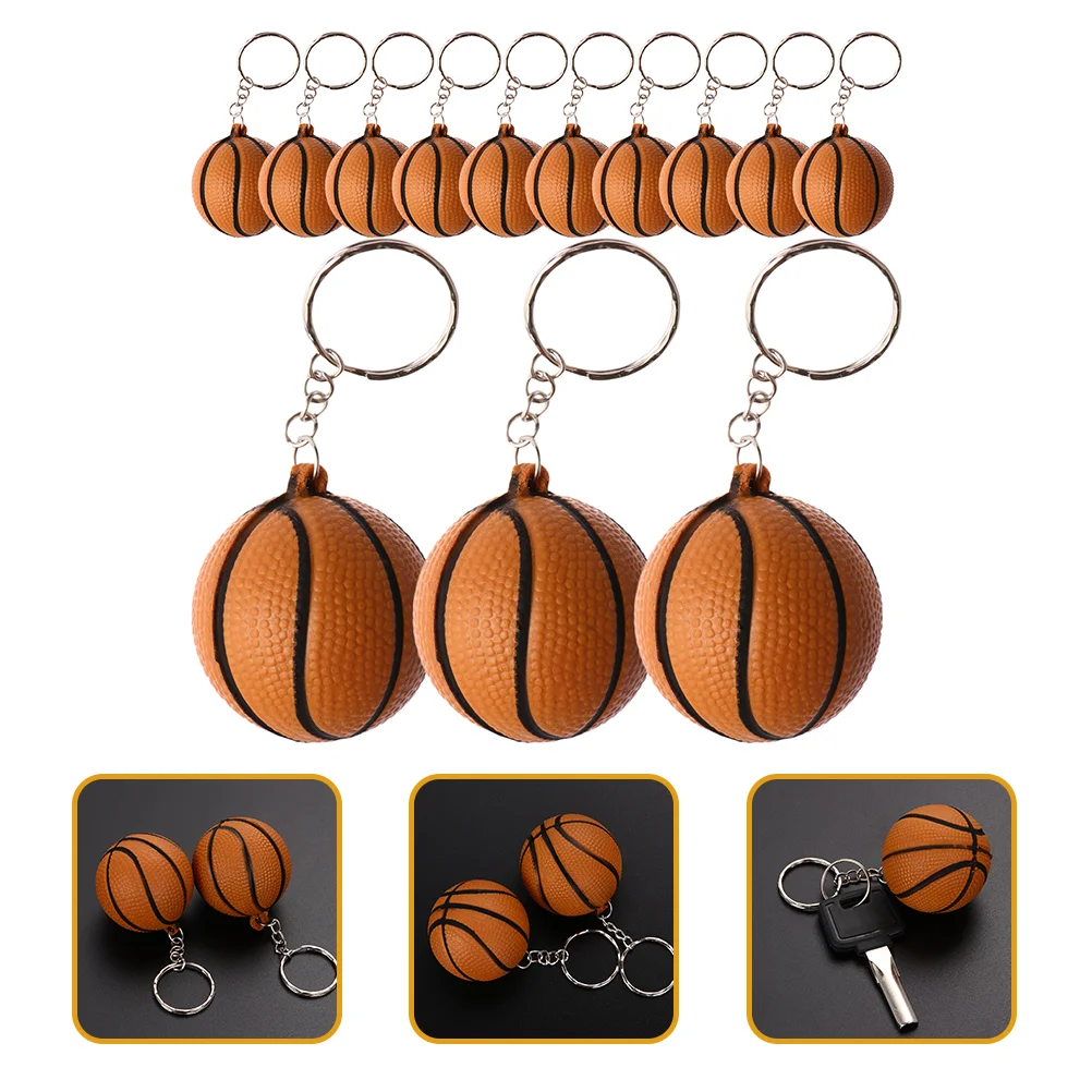 

24 Pcs Key Ring Basketball Keychain Lanyard Zinc Alloy Keyring Coffee Birthday Gift Child