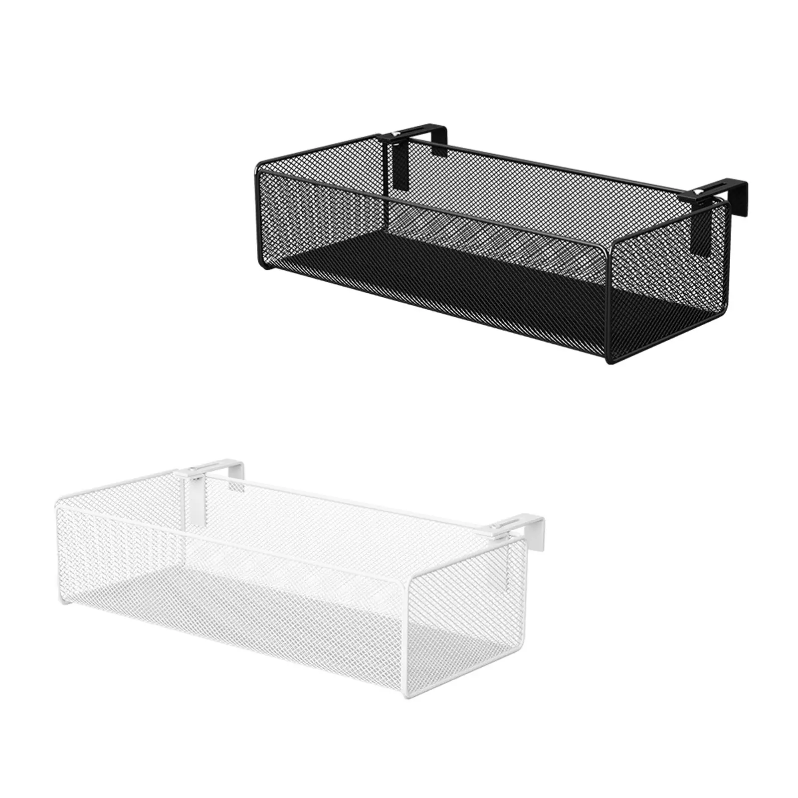 Office Desk Divider Hanging Storage Basket Accessory 14.5x6x3.5inch Metal Mesh for Storing Books, Phone, Magazine Easily Install