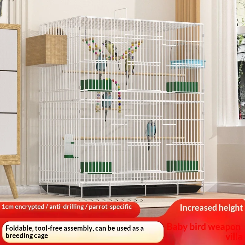 

Tall Foldable Metal Bird Cage Nests Portable Travel Indoor Parakeet Budgie Cockatiel Finch Easy Carry Storage Bird Nesting Box