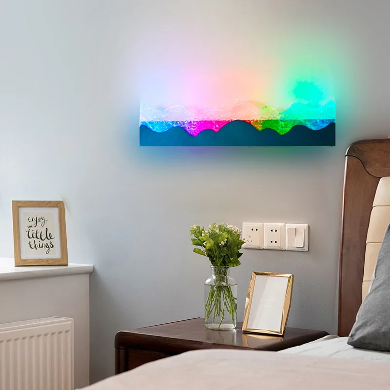 Modern New Creative Rainbow Rgb Bedroom Wall Lamp Pickup E Sports Atmosphere Decoration Minimalist Romantic Bedside Lamp image 2