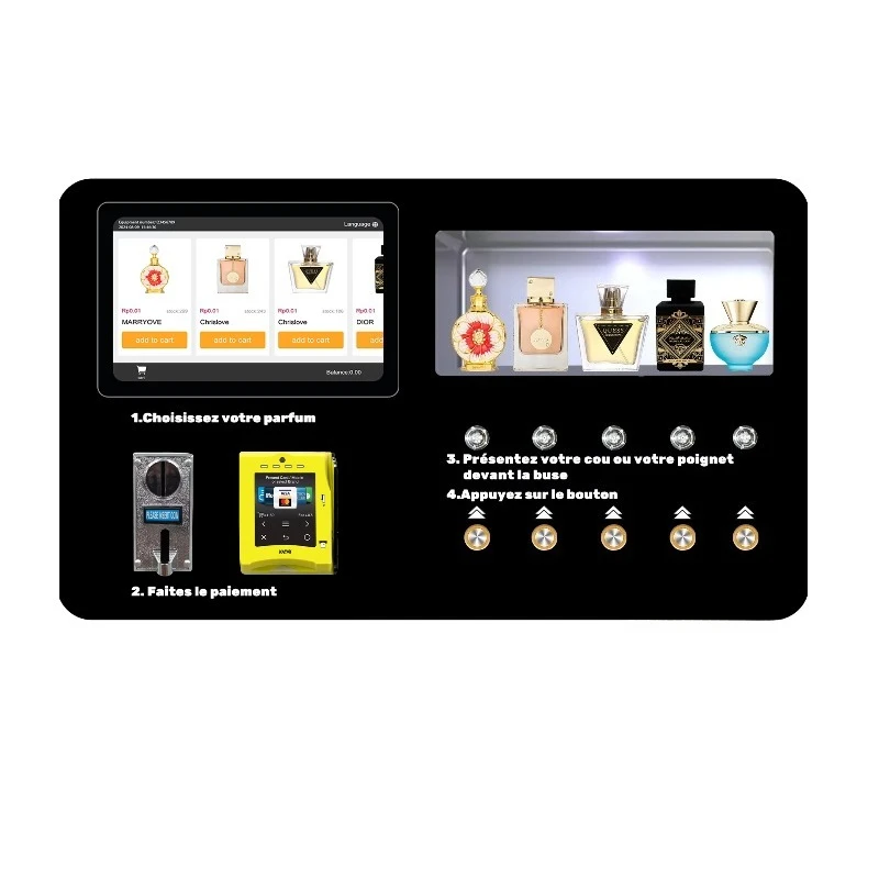 

Высококачественный индивидуальный интеллектуальный стоячий торговый автомат с ароматом 22-дюймовый сенсорный экран Компрессор Охлаждающий SDK Оплата