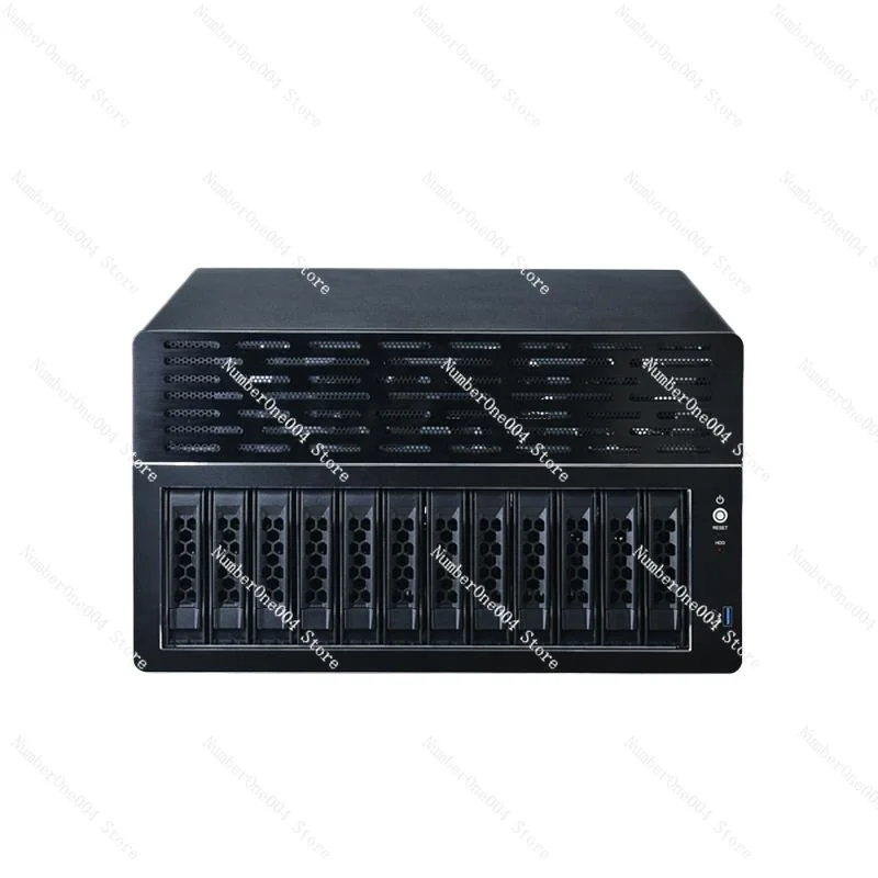 

Сервер хранения данных на 12 дисков поддерживает основную плату ATX, слот PCIE половинной высоты, небольшое шасси с возможностью горячей замены 1U.