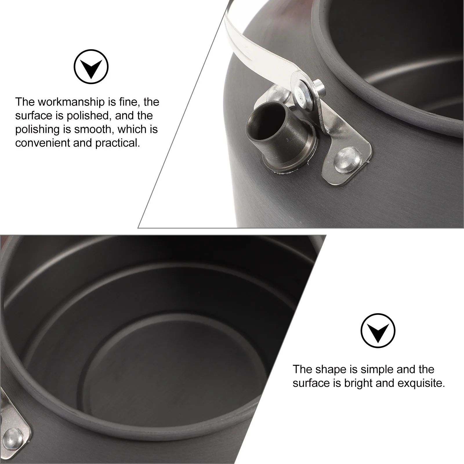 

1Pcs Aluminium Alloy Outdoor Camping Tea Kettle Portable Durable Water Boiling Large Capacity Kitchen Use Camping Kettle