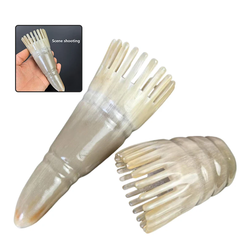 

Wide Tooth Massage Comb Scalp Brush Horn Combs Gua Soother Ergonomic Handle Detangle Hair Dandruff Removal Massager For Home