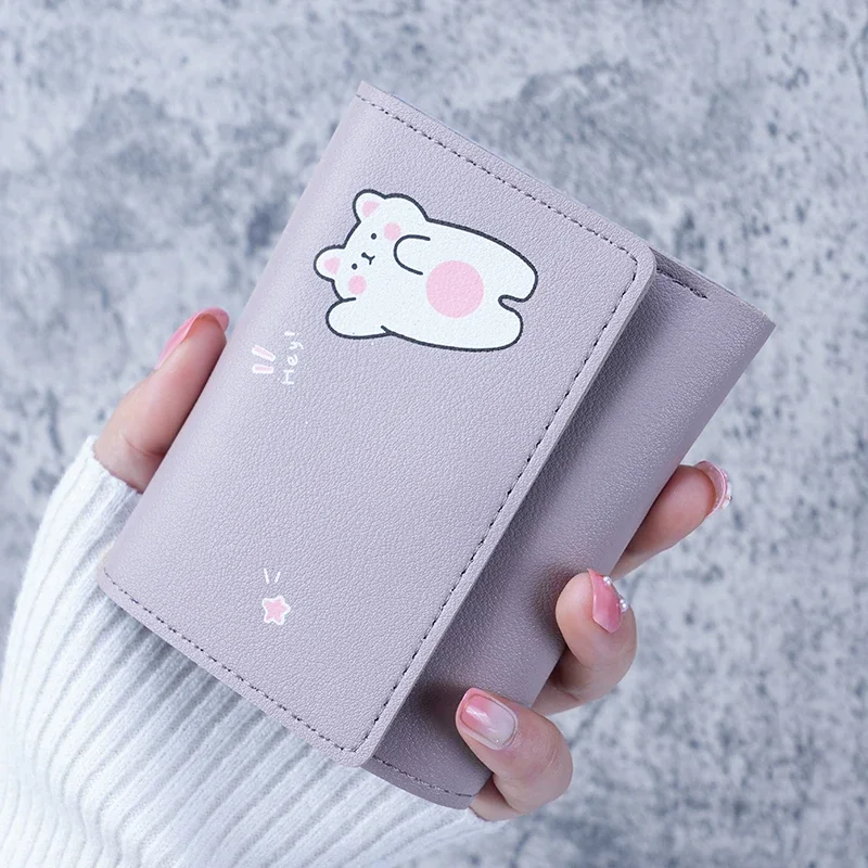 New Korean Ladies Purse Short Ins Simple Student Multi-card Clutch Bag Coin Purse 2025 New Cute Short Wallet for Women