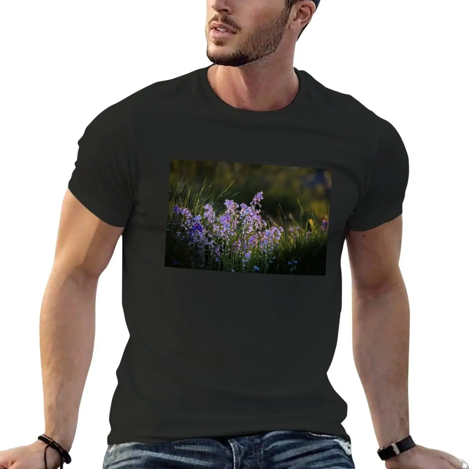 New Bluebells at Sunset T-Shirt funny t shirts plain t-shirt Short t-shirt vintage clothes fitted t shirts for men