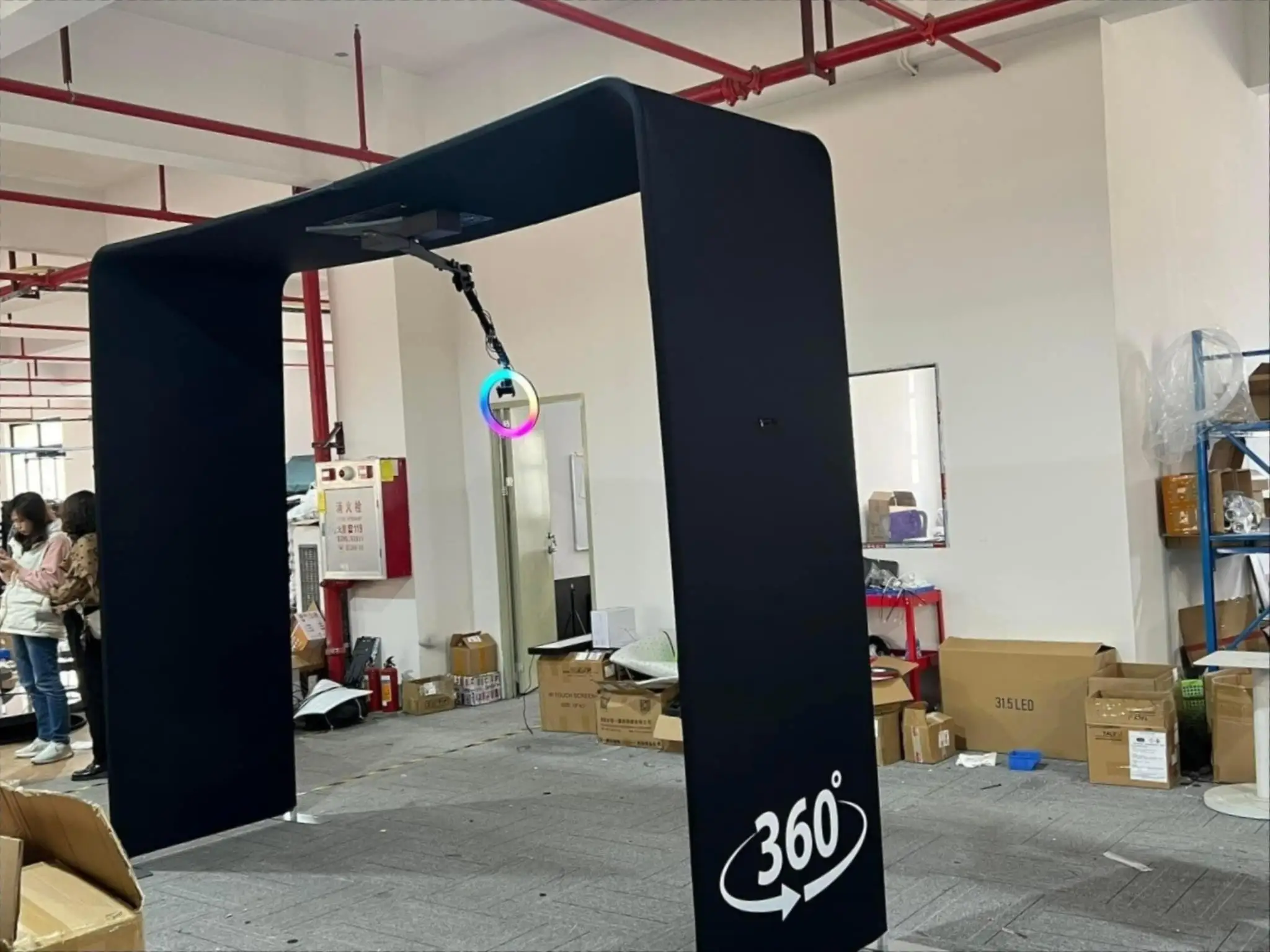 

360 Top Spinner Automatic Rotation 360 Video Booth With Ring Light For Party Event 7-15 Peoples Overhead 360 Photobooth