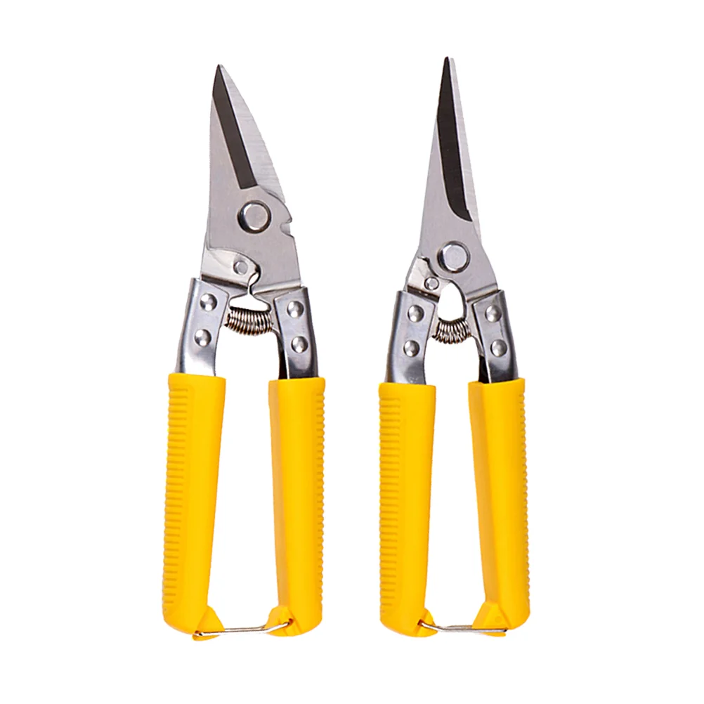 Tin Metal Sheet Scissors Shears Hand Tool PP Handle Straight Hand Tool Industry Work Metal (Yellow)