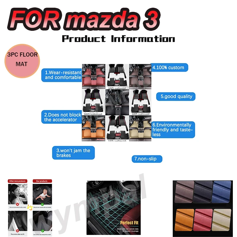 

РОСКОШНЫЕ автомобильные коврики для mazda 3 2010 2011 2012 2013, пользовательские автомобильные подушечки для ног, автомобильный ковер, аксессуары для интерьера