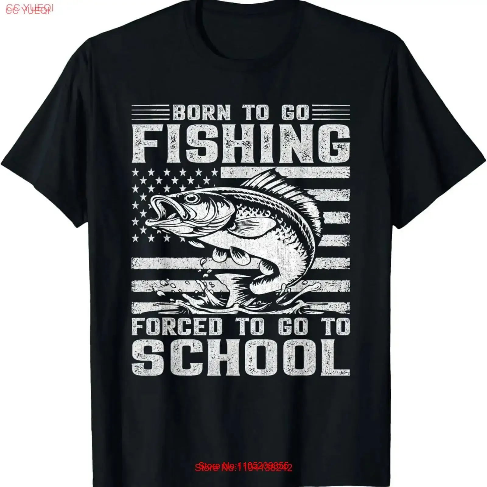 Born To Go Fishing Forced School Kids Lover T Shirt vintage Washed Soft Unisex Casual Versatile Stretched Breathable