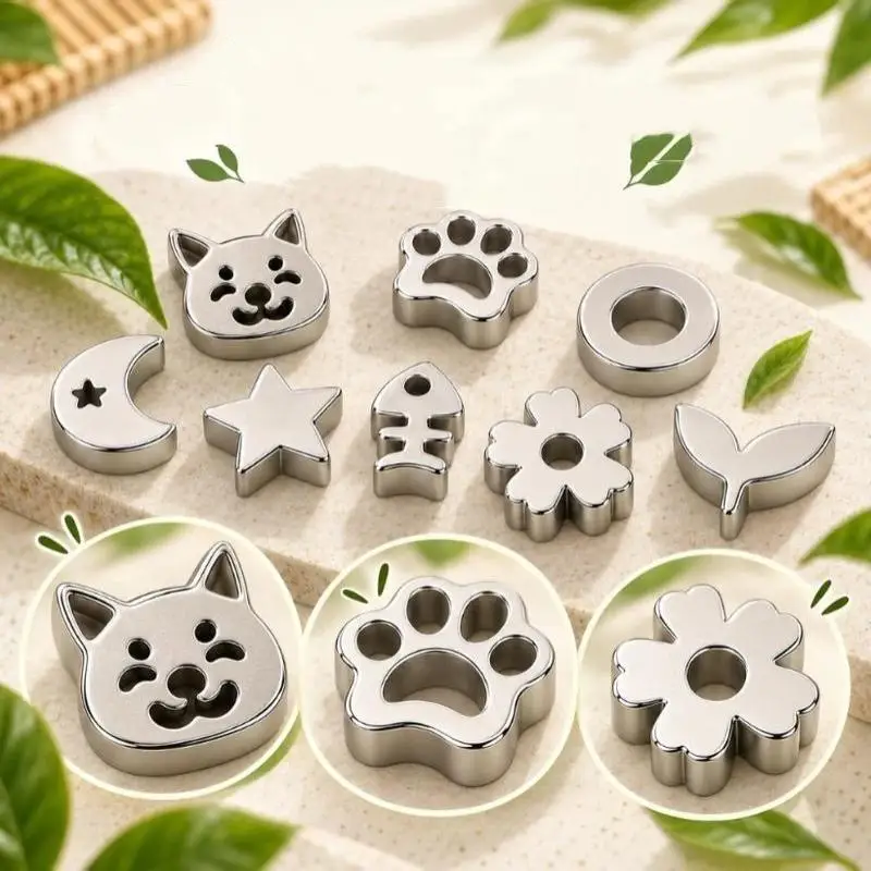 3Pcs Stainless Steel Matcha Sifter Set With Multiple Cute Shape Molds And Fine Mesh Perfect For Home Baking Matcha Making Coffe