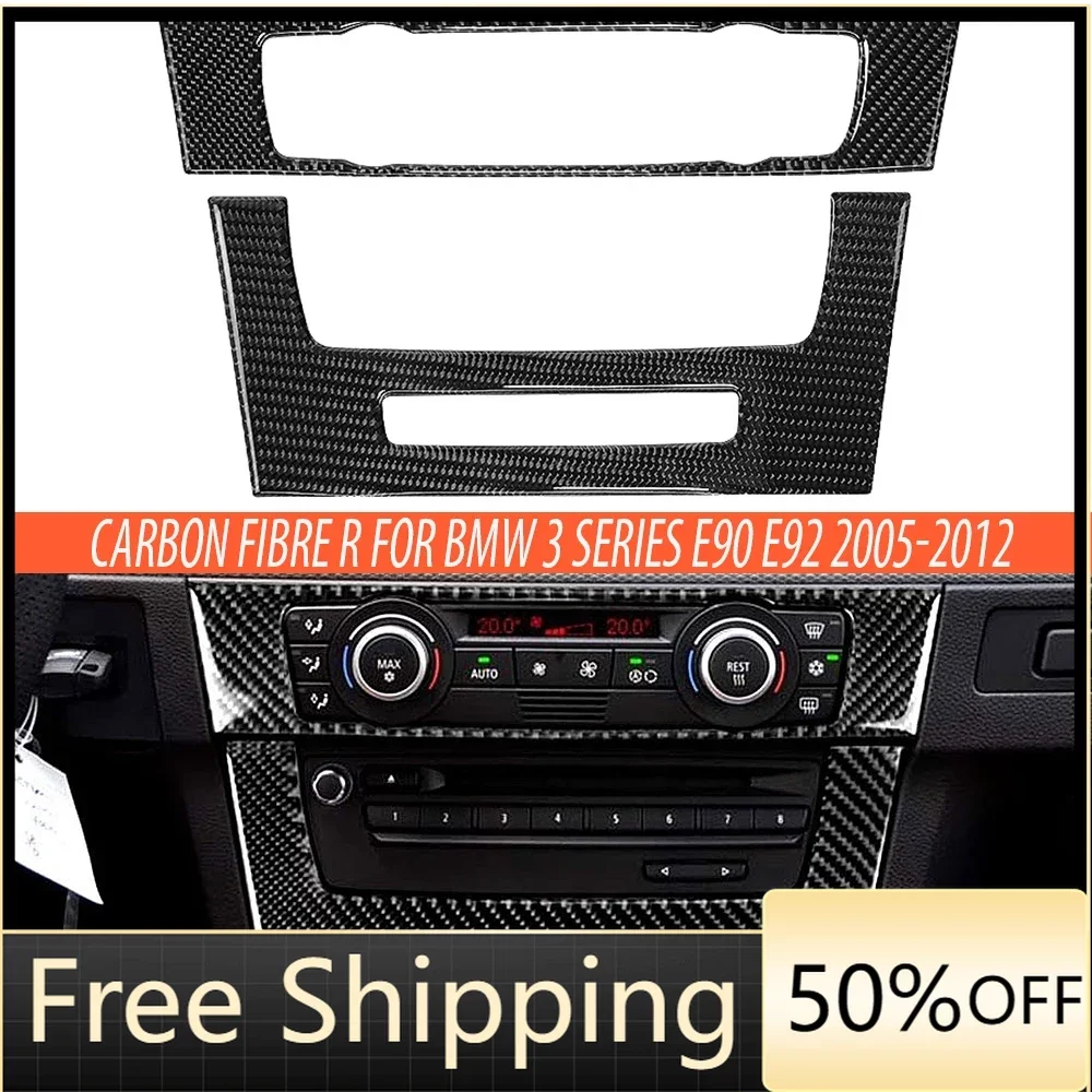 

Carbon Fiber Air Conditioner CD Control Panel Sticker For Bmw e90 e92 3 Series Car Interior Accessoriers decor 2005-2012