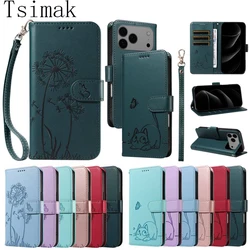 Flip Phone Case For iPhone 15 16 17 Pro Max 17Pro 14 Plus Air 16e 17e Cover Magnetic Leather Wallet Card Holder Protect Coque