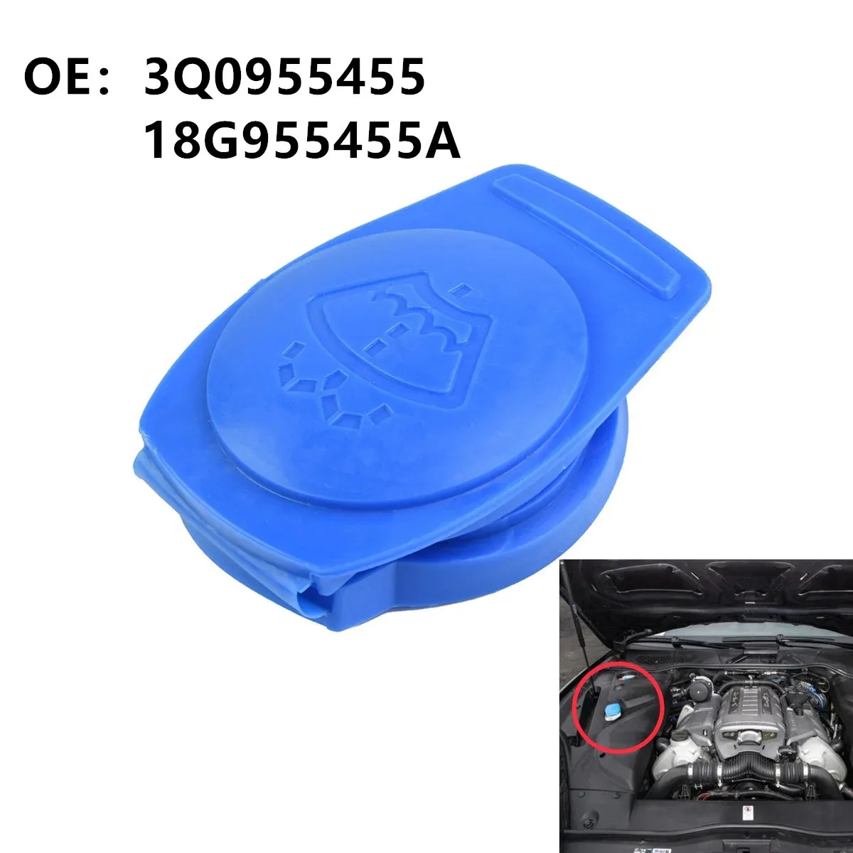 1PC Car Fluid Reservoir Cap Windshield Washer Tank Bottle Cover 18G955455A 3Q0955455 for Audi A1 Q2 Q3 Q7 for Vw Bora Golf Polo