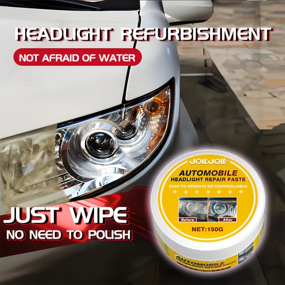 

Крем для ремонта автомобильных фар — улучшает блеск и ремонт царапин, предотвращает пожелтение, подходит для всех типов фар, включено.