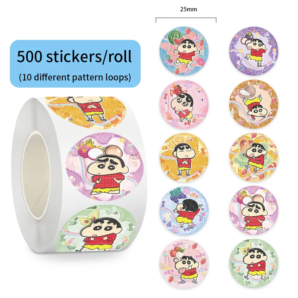 500 Stück/Rolle süße Crayon Shin-chan Rolle Cartoon Graffiti Aufkleber Koffer Laptop Computer Gitarre Dekoration DIY Kinder Klassiker Spielzeug