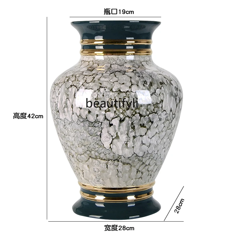 Modern American European Entry Lux High-End Living Room Side Table Table Decorations Large Vase Ceramic Flowerpot Decoration