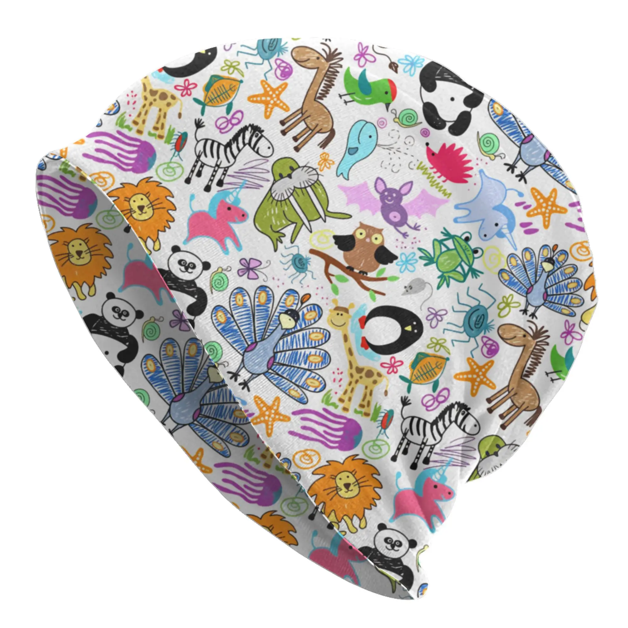 Panda Owl Giraffe Unicorn Skullies Beanies Caps Fashion Winter Warm Women Men Knit Hats Adult Penguin Jellyfish Bonnet Hats