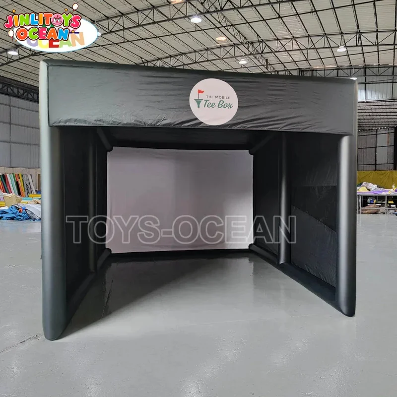 Customized Luxury Mobile Inflatable Golf Simulator Enclosure with Projector Holder and air Pump