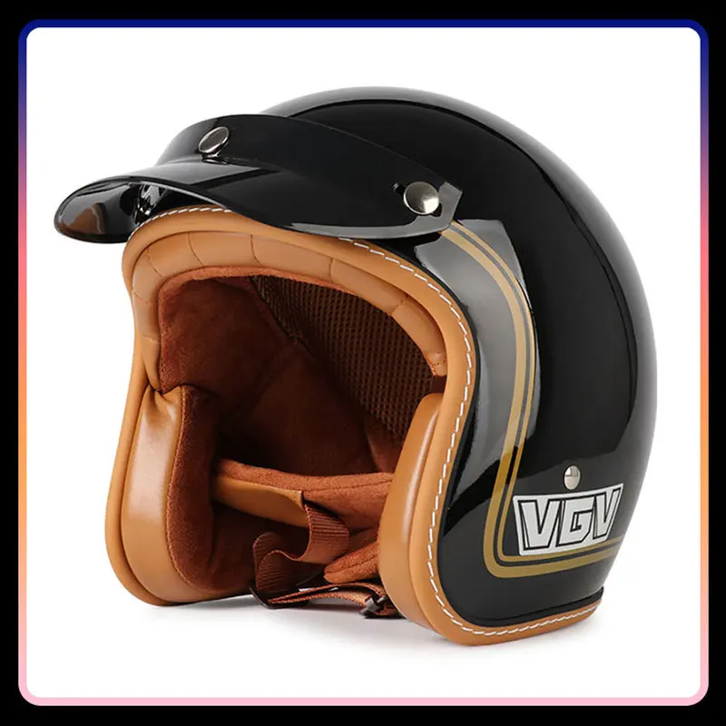 

Men Women Jet Helmet Open Face Helmets for Motorcycle Moped Pilot Scooter Cafe Racer Retro Vintage 3/4 Open Half Moto Helmet