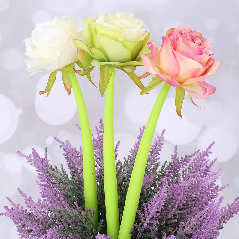 

4pcs 0.5Mm Rose Gel Pens Creative Pens Smooth Writing Flower Design School Office Supplies Ink Pen For