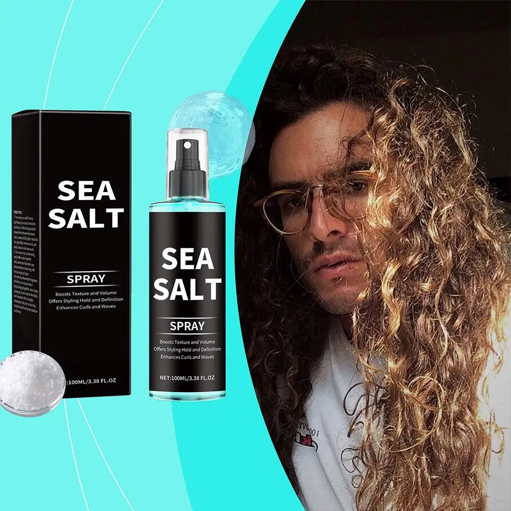 100ml Sea Salt Spray Hair Styling Mousse Repair Damaged Texture Boost Curly Curls Cream Styling Dryness Thickness Prevent A G5c2