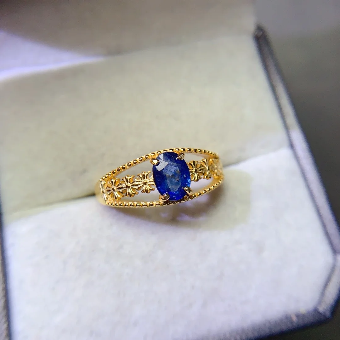 

Brightly Stunning Natural Sapphire S925 Sterling Silver Ring Luxury Designer Fashion Statement It Can Be Worn Daily